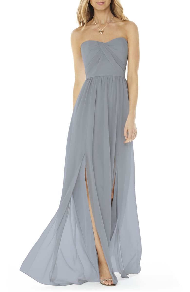 Strapless Chiffon A-Line Gown